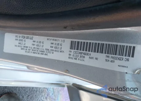 2015 Chrysler 200 Limited z USA, uszkodzony, nr VIN 1C3CCCAB8FN663614